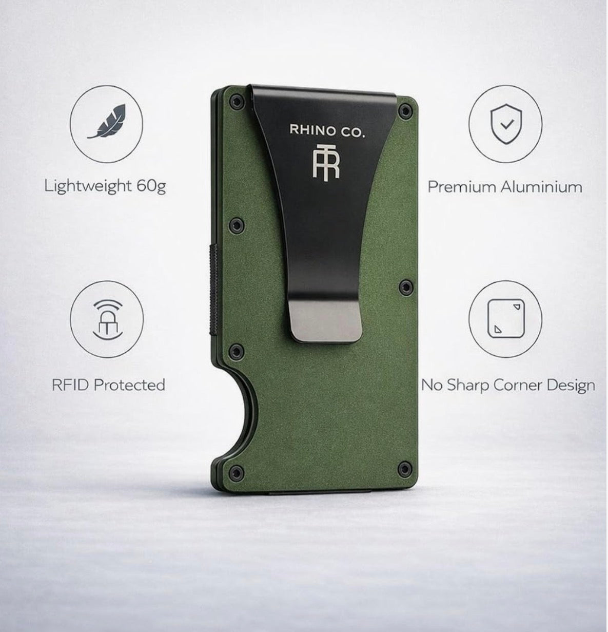 Clip Wallet – Olive Green