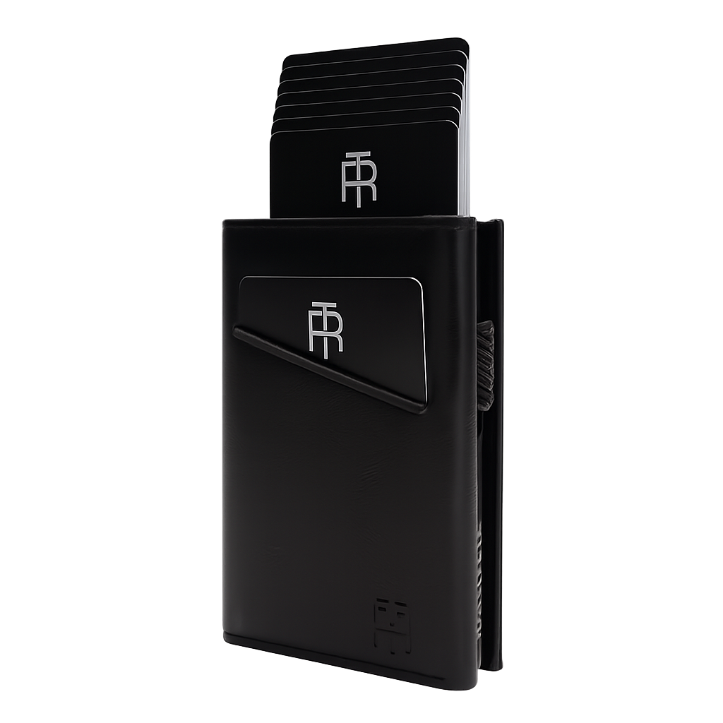 Leather Pop Up Wallet – Black